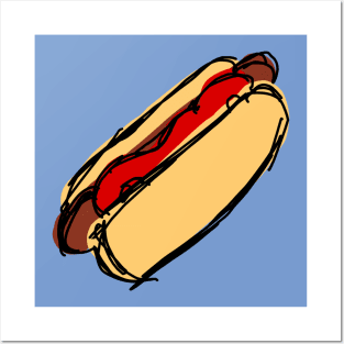 Hot Dog with Sauce Posters and Art